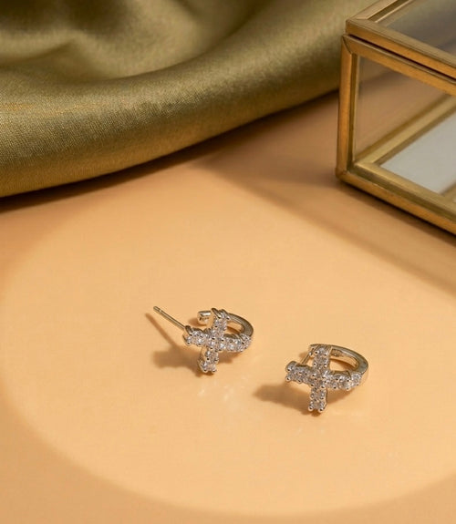Cross Studded Earrings